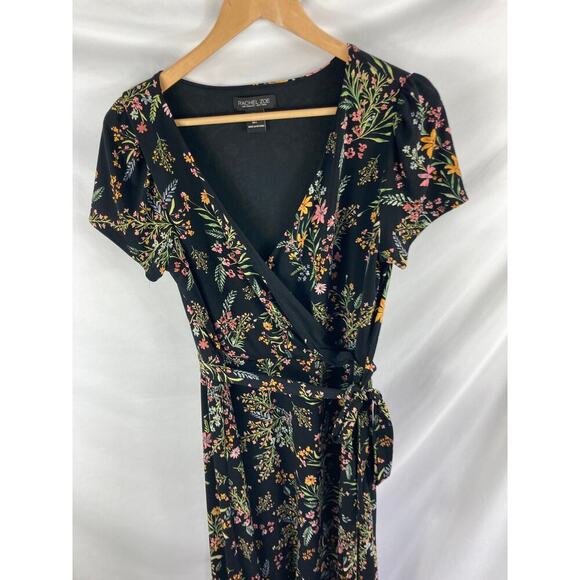 Rachel Zoe Floral Print Tie Waist Midi Dress Size Large - Picture 2 of 4